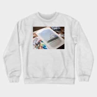 Santa Monica Pier Aquarelle Watercolor Painting Crewneck Sweatshirt